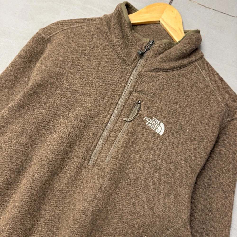 The North Face Gordon Lyons 1/4 Zip Fleece Pullover Brown‎ Heather Large